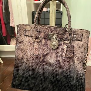 VTG Michael Michael Kors shoulder bag snake skin pattern leather Purse Handbag